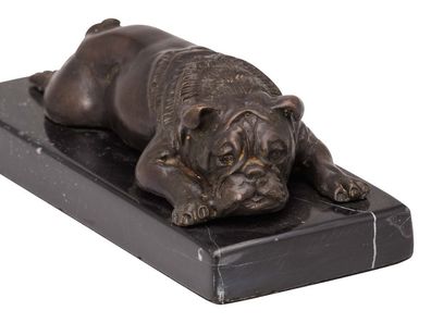Bronzeskulptur Bulldogge Hund Bronze Skulptur Figur sculpture bulldog dog