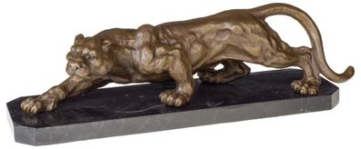 Bronzeskulptur Panther im Antik-Stil Bronze Figur Statue 65cm - 13kg