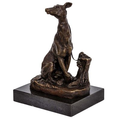 Bronzeskulptur Windhund im Antik-Stil Bronze Figur 20cm