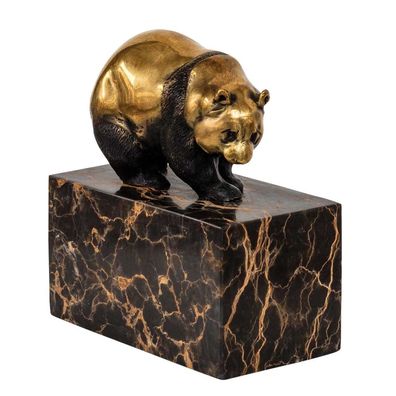 Bronzeskulptur Panda im Antik-Stil Bronze Figur 15cm Pandabär Bronze