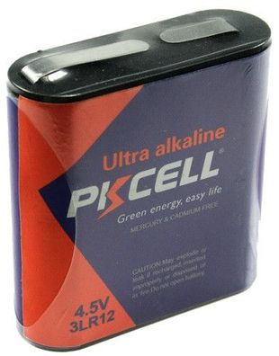 PKCELL 4,5V Block Flachbatterie 3LR12 Ultra Alkaline 4,5 Volt