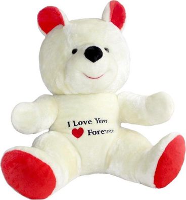 Großer Teddybär weiß rot Ich liebe dich 120 cm Ich liebe dich