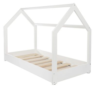Holzbett - Hausbett - Modernes Kinderbett - 160x80cm - Weiß