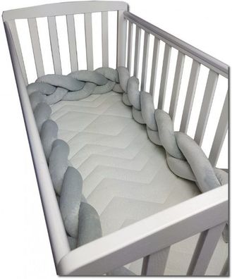 Bettumrandung grau - 280 cm lang - geflochten - Bettrahmen für Kinderbett