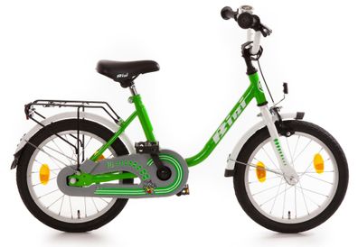 16" Bibi Fahrrad grün Bachtenkirch Kinderrad tiefer Einstieg Seitenständer