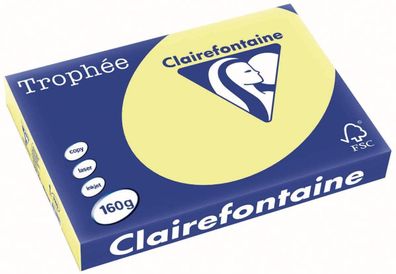 Clairefontaine Trophee 1115C Papier Hellgelb 160g/ m² DIN-A3 - 250 Blatt