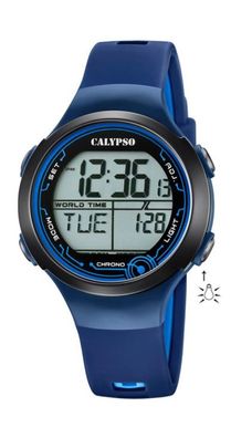 Calypso Digital Crush Armbanduhr blau Alarm Stoppuhr Licht K5799/5