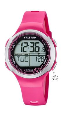 Calypso Digital Crush Armbanduhr pink Alarm Stoppuhr Licht K5799/3