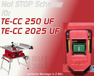 Not STOP Schalter, Paddel Erweiterung Tischkreissäge Einhell TE-cc 250 UF + 2025