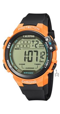 Calypso Color Splash Armbanduhr schwarz Alarm Timer Datum K5817/4