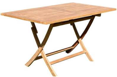 ALEOS. TEAK Klapptisch Holztisch Gartentisch Tisch 140x80cm Holz klappbar