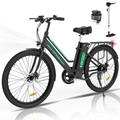 HITWAY E-bike 8S Elektrofahrräder 26" Trekking Fahrrad 25km/ h max range 70km