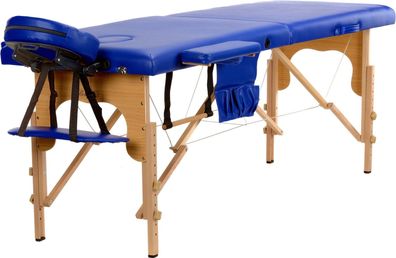 Massageliege aus Holz - 2-teilig - blau - klappbar