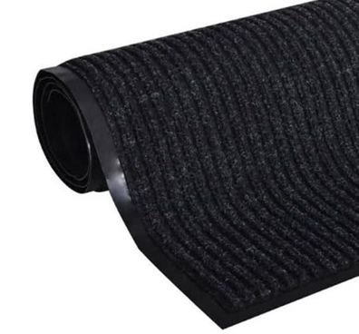 Fußmatte 80 x 120 cm – saugfähig – schwarz gerippt
