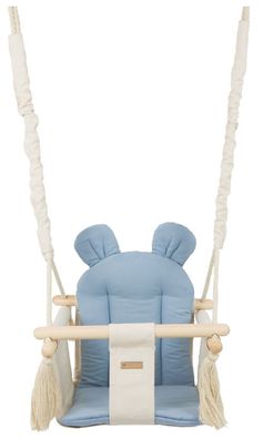 Babyschaukel - Babyschaukel - mit Ohren - max. 20 kg - creme, hellblau