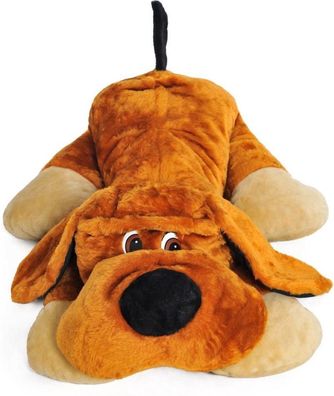 Großer Kuscheltier Hund orange 110 cm XL