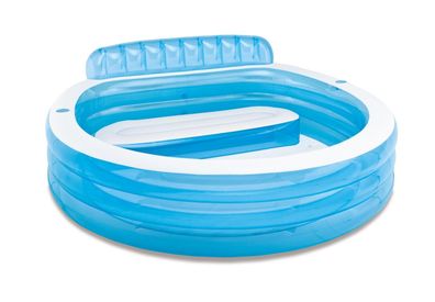 INTEX - aufblasbarer Pool - mit Sitz - oval - 224x216x76 cm