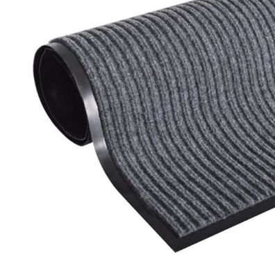 Saugfähige Fußmatte – 150 x 90 cm – Grau gerippt