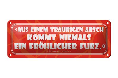 Blechschild Spruch 27x10 cm Aus einem traurigen Arsch Deko Schild tin sign