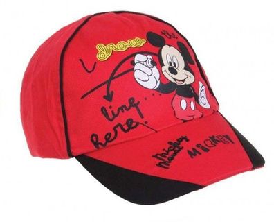 Disney Micky Maus Kinder BaseCap Rot Mütze Kappe