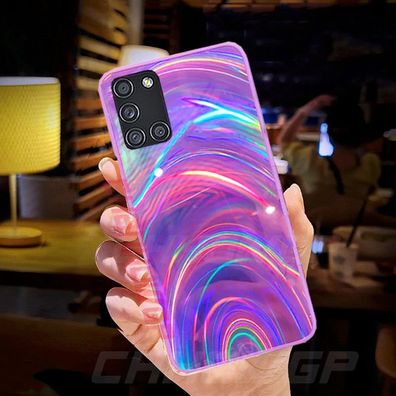Rainbow Mirror Soft Glitter Cover Hülle für Samsung Handy Set-6