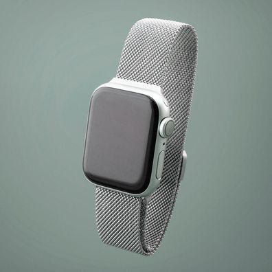 Precorn Ersatzarmband in silber UNISEX mit Magnet für Apple Watch 8/7/6/5/4/3/2/1/ SE