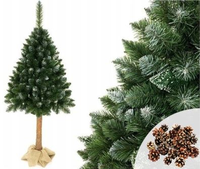 Künstlicher Weihnachtsbaum - 180 cm - am Stamm - mit Schnee und Glitzer