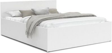 Doppelbett 140x200 cm - weiß - ohne Matratze - Klappboden - reinigungsfreundlich