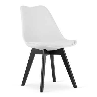 Stuhl MARK - weiß / schwarze Beine x 4