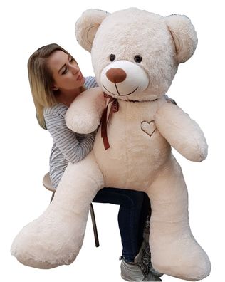 Riesiger großer Teddybär Kuscheltiere 75 x 85cm - creme