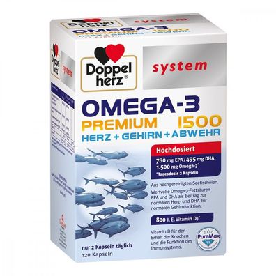 Doppelherz System OMEGA-3 Konzentrat 1500 mg 1x120 Kapseln Nahrungsergänzungsmittel