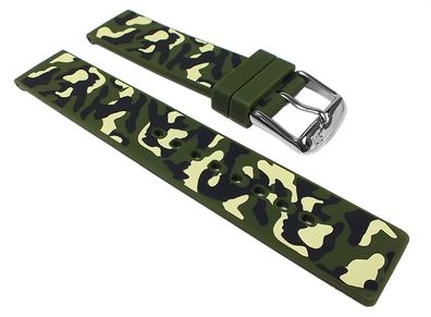 Morellato Camouflage Ersatzband Uhrenarmband Silikon Grün / Camouflage
