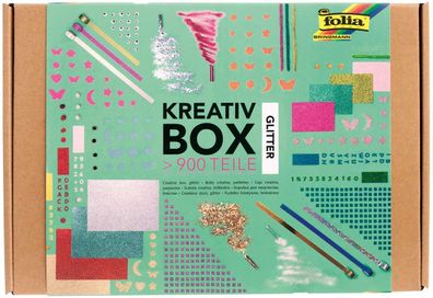 folia 937 - Kreativ Box "Glitter Mix", über 900 Teile, glitzernder, bunter Materia...
