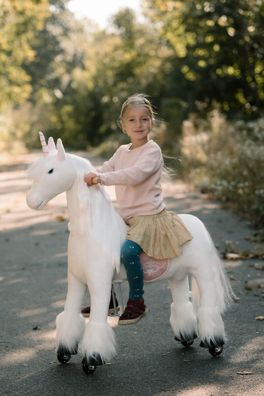 Mechanisches Reitpferd Einhorn Pony auf Rollen Merlin S für Kinder zwischen 3-6