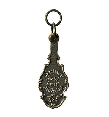 Bronze Schlüsselanhänger des Grandhotel Excelsior Köln um 1863, Schlüssel Replik