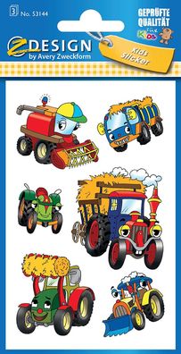 AVERY Zweckform 53144 Kinder Sticker Traktoren 18 Aufkleber