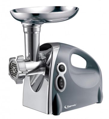 Topmatic MG-1200.3 Silberfarben elektrischer Fleischwolf 1200W Edelstahl Rückwärtsl