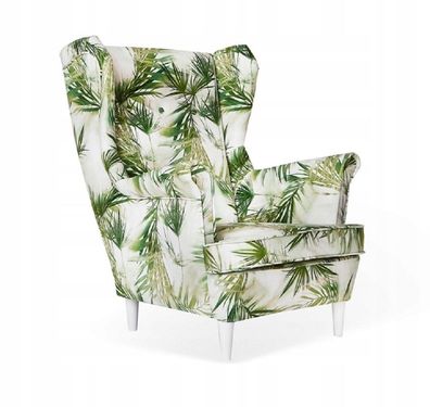 Ohrensessel M 117 Wohnzimmersessel Blumenmuster