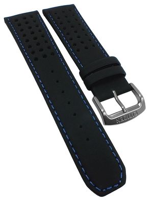 Citizen | Uhrenarmband 22mm Leder schwarz/ blau AT7036-09E AT7036