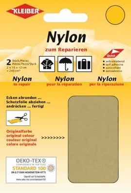 Nylon-Flicken 2x 10x12cm beige 10 Kleiber