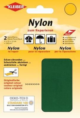 Nylon-Flicken 2x 10x12cm grün 40 Kleiber