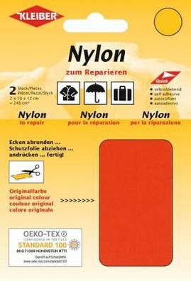 Nylon-Flicken 2x 10x12cm orange 35 Kleiber
