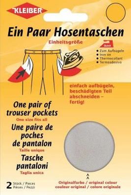 Quick-Ein-Paar-Hosentaschen 2x 18,5x16cm hellgrau 5 Kleiber