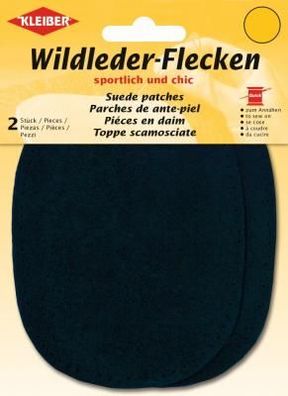 Wildlederflecken klein 2x 12,5x10cm dunkelblau 1 Kleiber