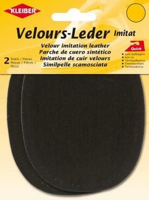 Velours-Bügelflecken oval 2x 13x10cm Kleiber
