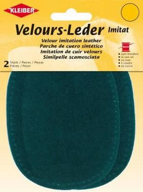 Velours-Leder-Imitat klein 2x 13x10cm wasserblau 20 Kleiber