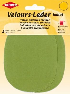 Velours-Leder-Imitat klein 2x 13x10cm apfelgrün 21 Kleiber