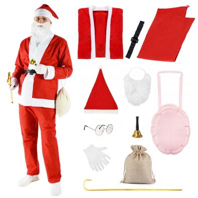 Weihnachtsmann-Kostüm-Anzieh-Set + Zubehör – Weihnachts-Outfit