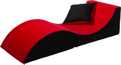 Relaxsessel - 60 x 150 x 40 cm - schwarz rot