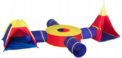 Kinderzelt-Set 7-in-1 – 400 x 320 x 135 cm – 4 Tunnel